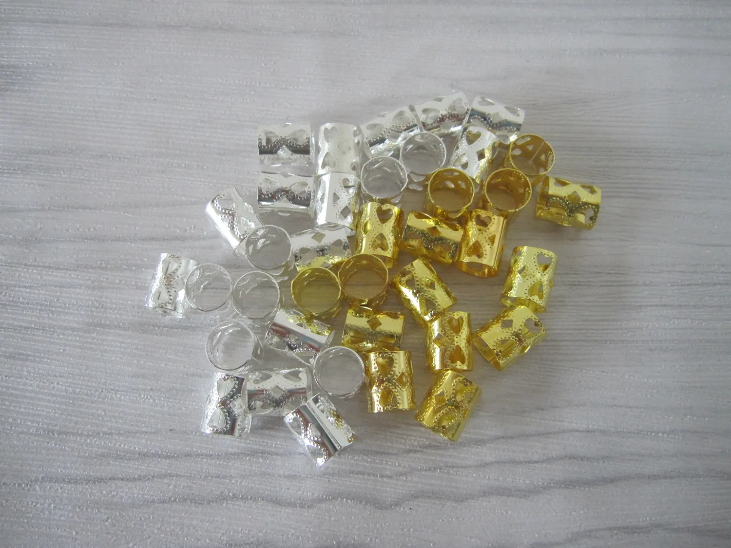 15 тибетских серебряных косичек для волос Dread Dreadlock трубки Клипсы из бисера