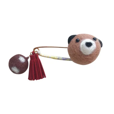 bear brooch Куртки для девочек г. Новое осенне-зимнее теплое пальто верхняя одежда из овечьей шерсти для мальчиков, кардиган, куртка пальто с искусственным мехом, BC772 - Цвет: bear brooch