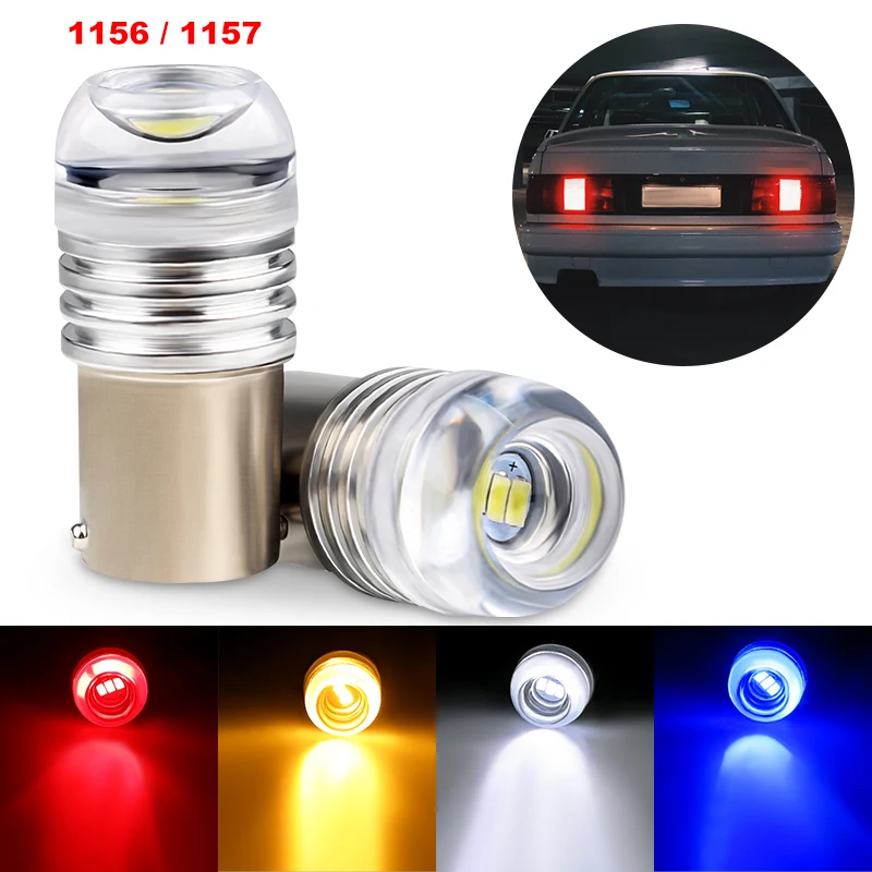 

2 PCS 1156 1157 Car Light 3W Led Brake Light Signal Lamp 3W 5730 Concave Lens For Hyundai Citroen Honda Toyota Peugeot Audi Benz