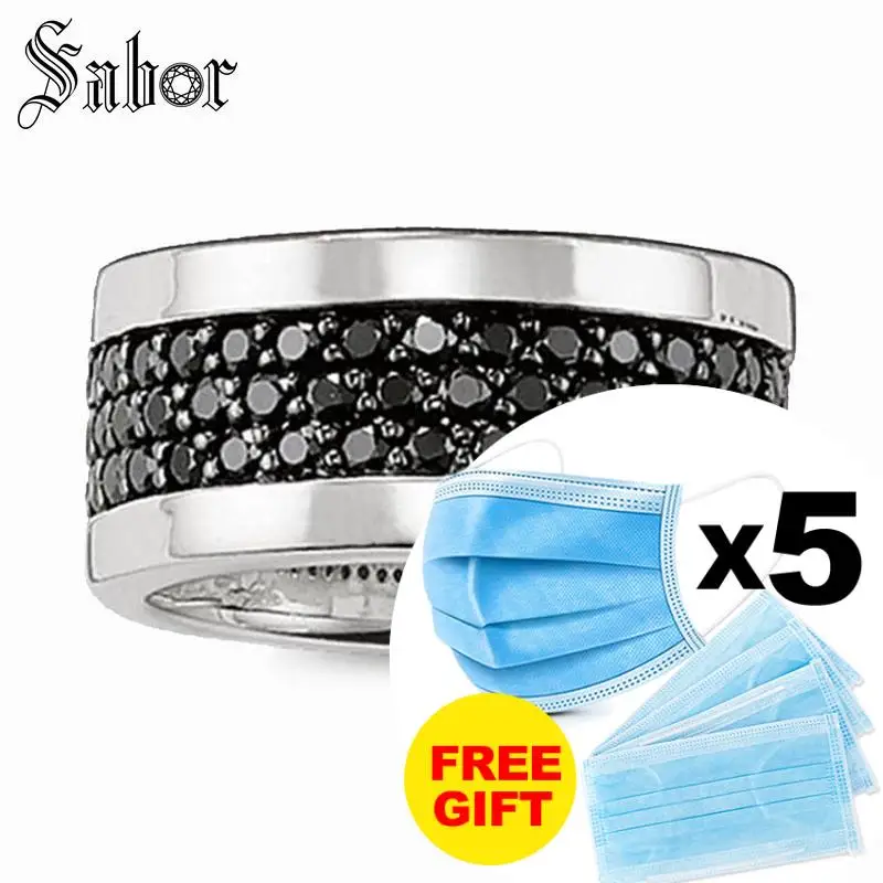 Кольцо Вечность классическое черное серебряное Модное подарок для женщин и