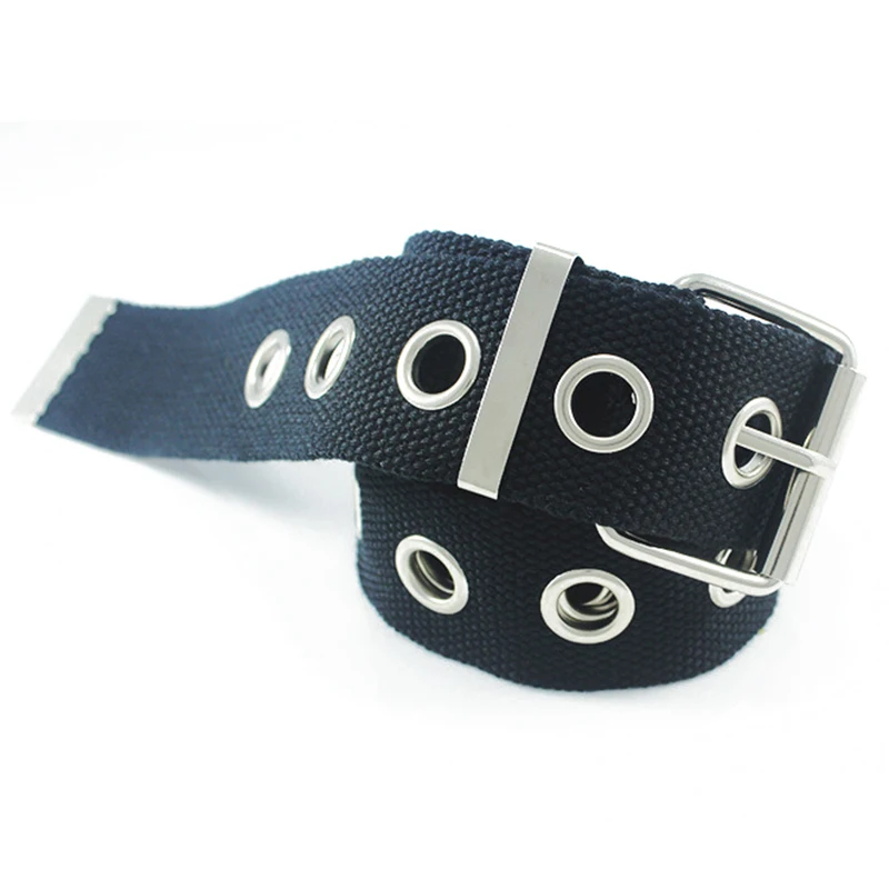 Ремень с большими отверстиями Женский длинный нейлоновый брезентовый пояс 130 см