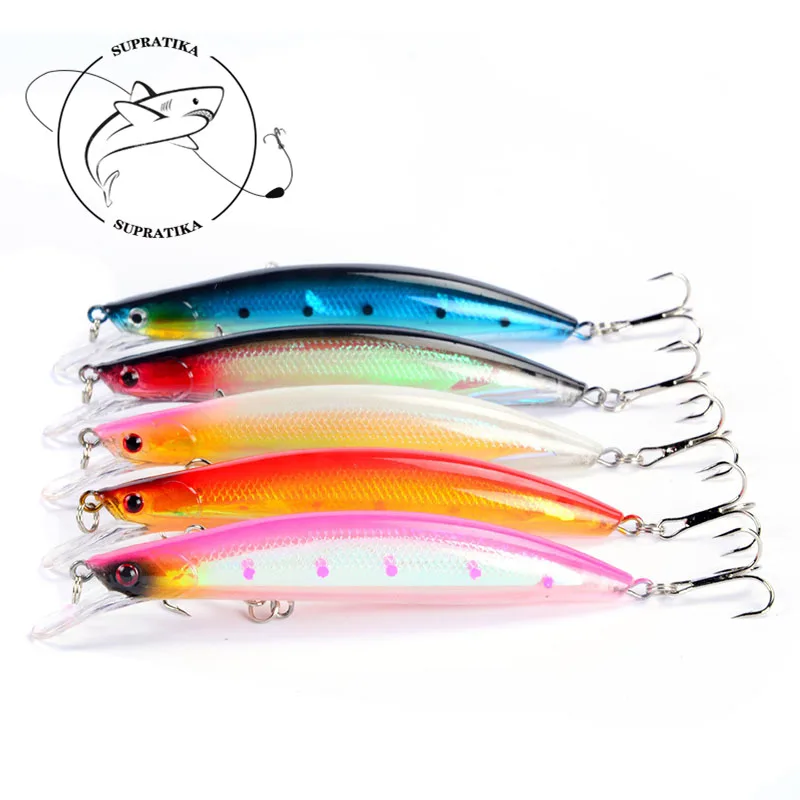 

5 Цвета 13 г/11,5 см приманка 4 # с острый Тройной крюк Гольян Искусственные пластиковые жесткие приманки 3D глаза рыболовное снаряжение