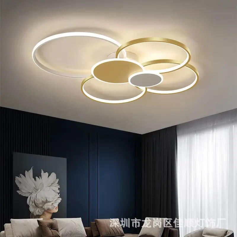 

Светодиодная потолочная лампа для гостиной, бытовая циркулярная лампа для коридора, простая современная лампа для спальни, освещение комна...