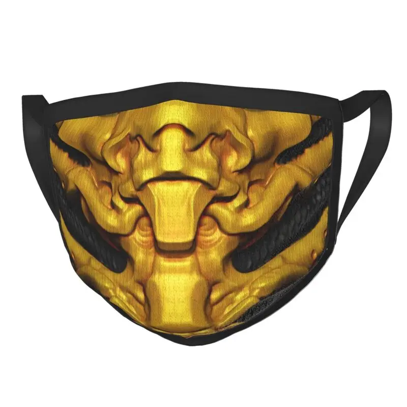 

Gold Mortal Kombat Scorpion Mask Men Women Sub Zero MKX Liu Kang Mask Protection Respirator Breathable Mouth Muffle