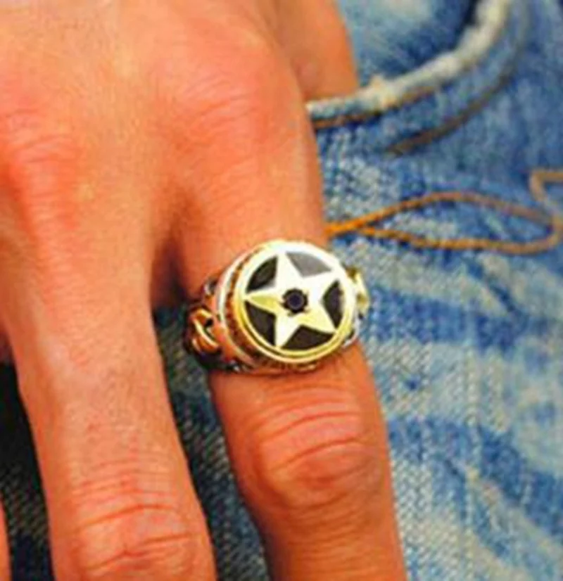 Классическое мужское модное Золотое черное кольцо высокого качества | Украшения