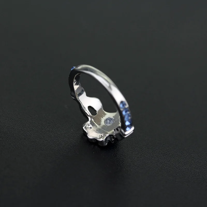 

Movie Jewelry Vintage Crystal Love Heart Crown Rings Wedding Blue Crystal Ring