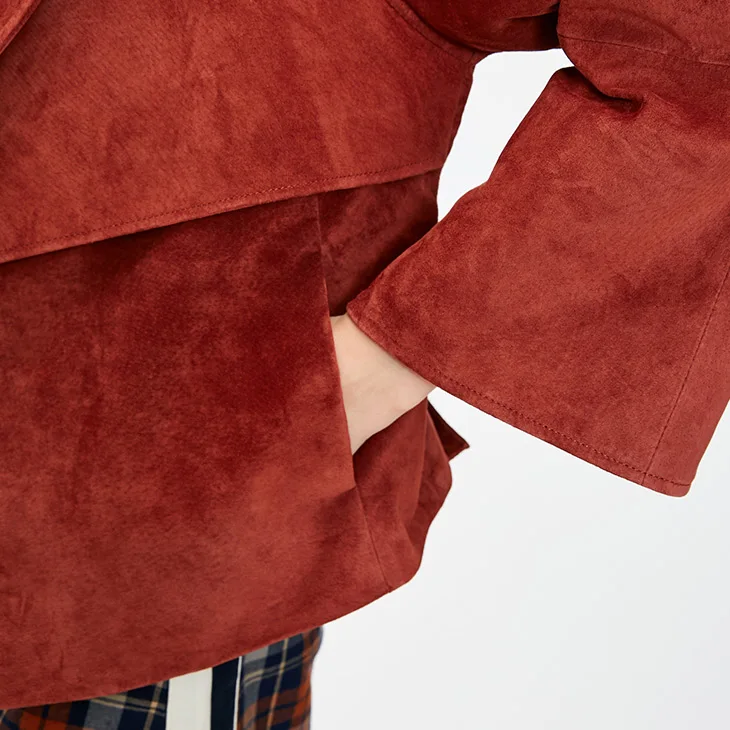 Vero Moda Новая женская кожаная куртка из свиной кожи с лацканами на шнуровке | 318310519