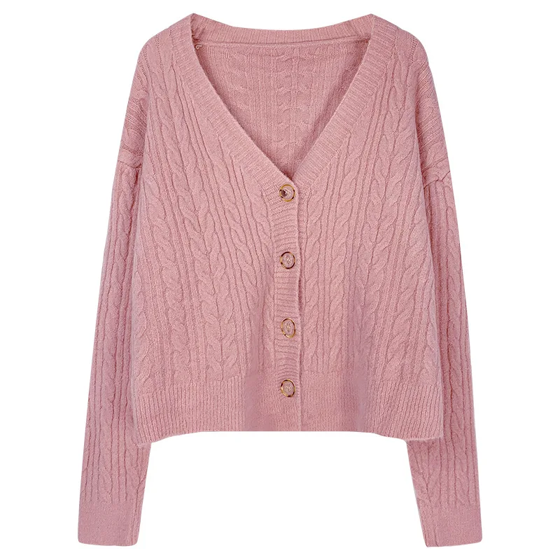 

2021 Ins New Women Fashion Knit Cardigans Winter Cardigans Women New Clothing Basic Twist Cardigan