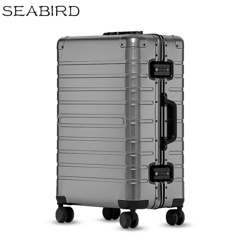 Алюминиевый Дорожный чемодан Спиннер SEABIRD 100% дюйма 24 28 дюймов с колесом|Чемоданы