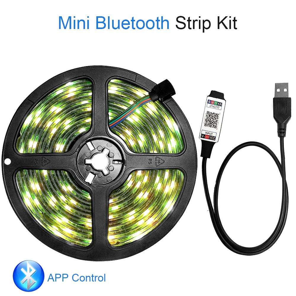 DC5V USB Светодиодные ленты 5050 RGB 50 см, 1 м, 2 м, ТВ фонового освещения Flexibe светодиодный свет полосы 30 светодиодный s/M клейкая упаковочная лента
