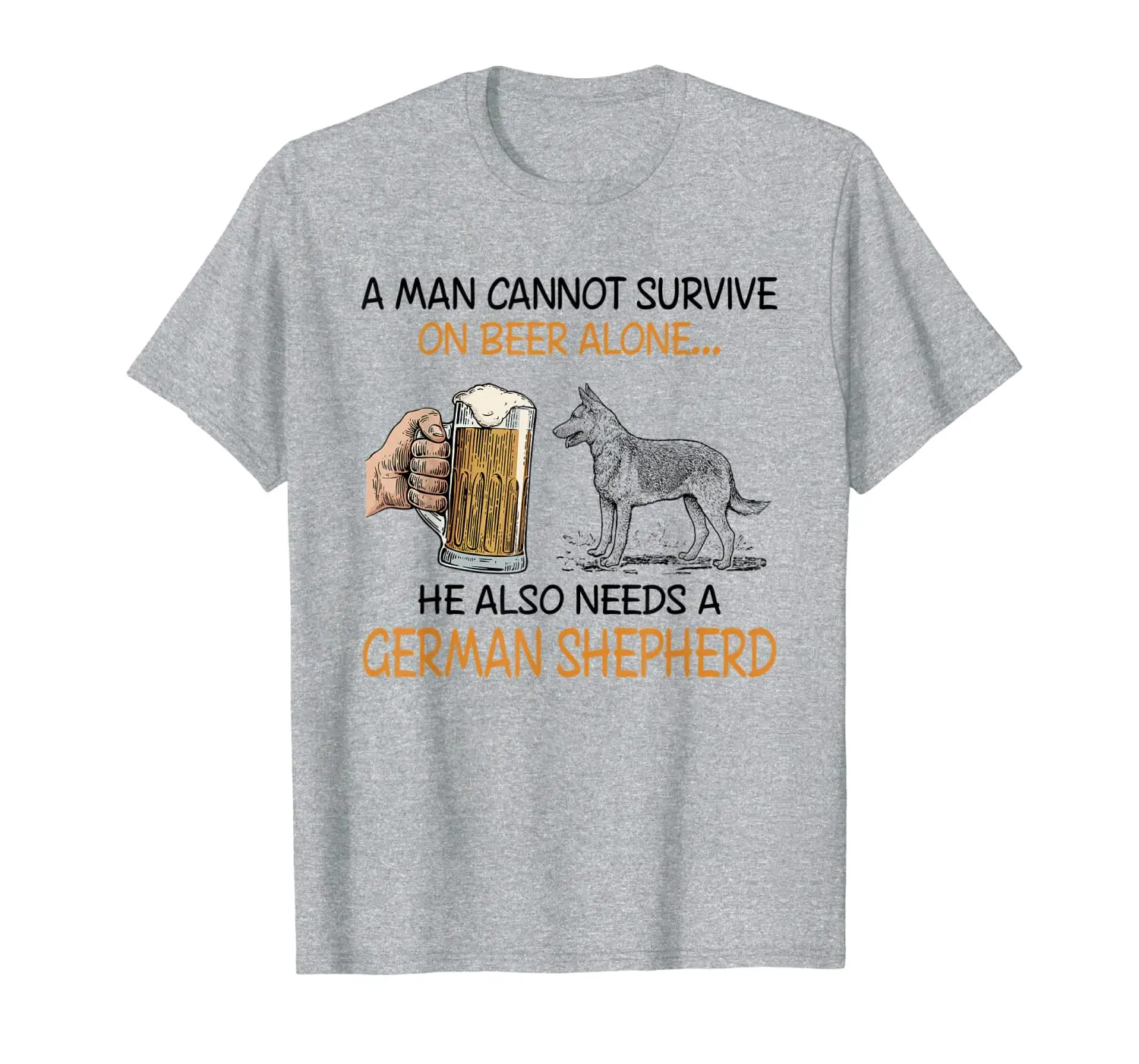 

German Shepherd Dad Costume Drink Beer Puppy Owner Shirt Men