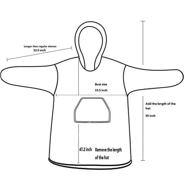 

Winter Hoodies Sweatshirt Women Oversized Hoodies Pullover Blanket with Sleeves Wearable Women Hoody Sweatshirts Thin TV Blanket