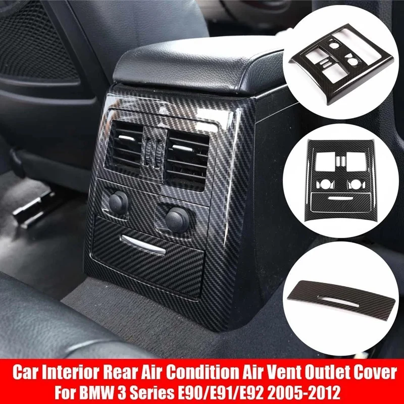 

Car Interior Rear Air Vent Outlet Carbon Fiber Texture Cover Decoration For-BMW 3 Series E90 E91 E92 E93 2005-2012