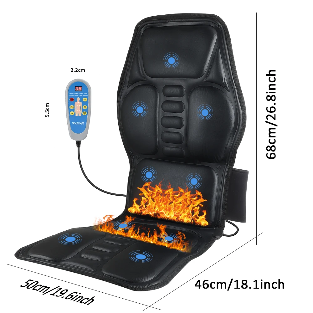 

AGDOAD Vibrating Heating Car Home Massage Chair In Cushion Electric Warm Back Massager Cushion Seat Heat Pad for Pain Relief