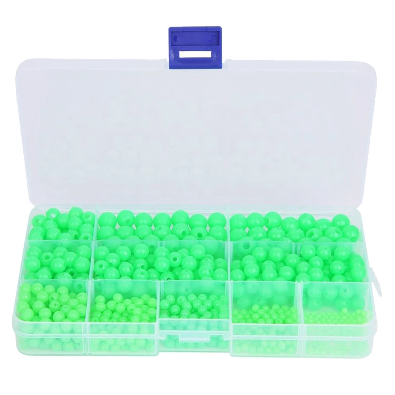 Топ! 820 шт. Рыболовные Поплавки бусины приманки рыболовные Круглые Светящиеся