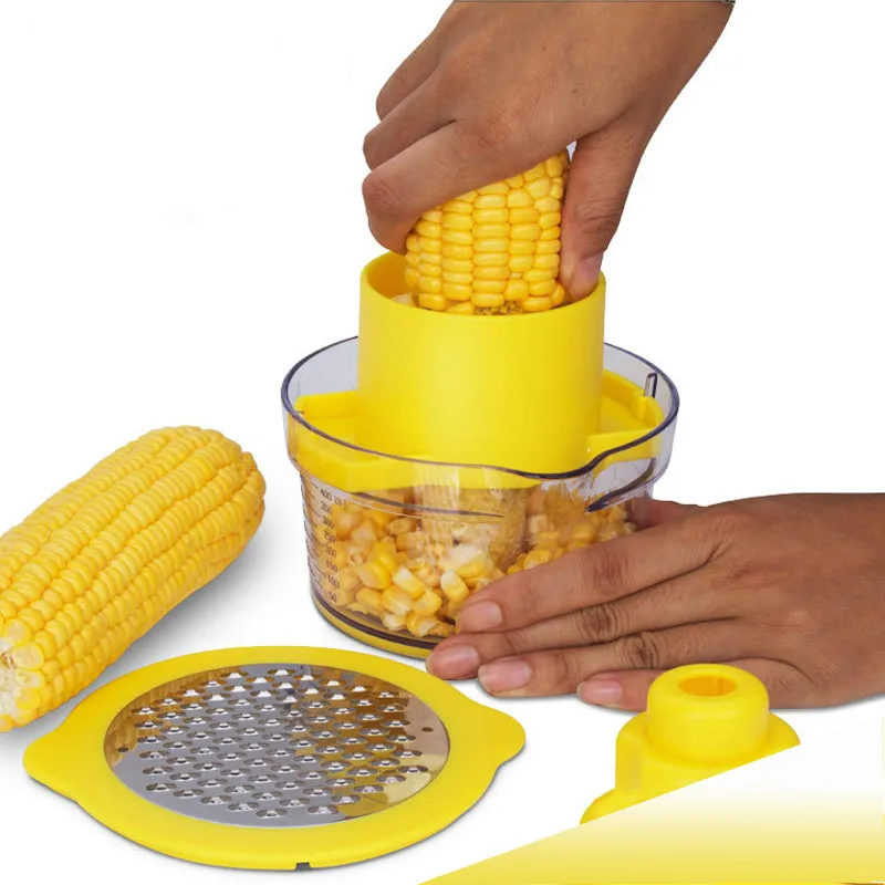

Stainless Steel Peeling Corn Machine Household Corn Thresher Multifunctional Corn Planing Kitchen Gadget
