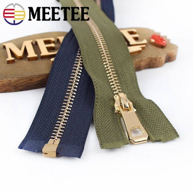 Meetee 2 шт. 35-85 см 5 # металлическая молния Золотые открытые шитья сумки карманное