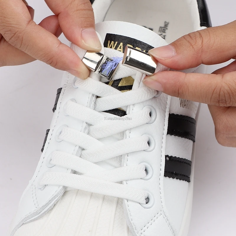 New Magnetic lock Shoe laces Elastic No tie Shoelaces Sneakers Shoelace Kids Adult Laces Rainbow Lock One Size Fits All Shoes