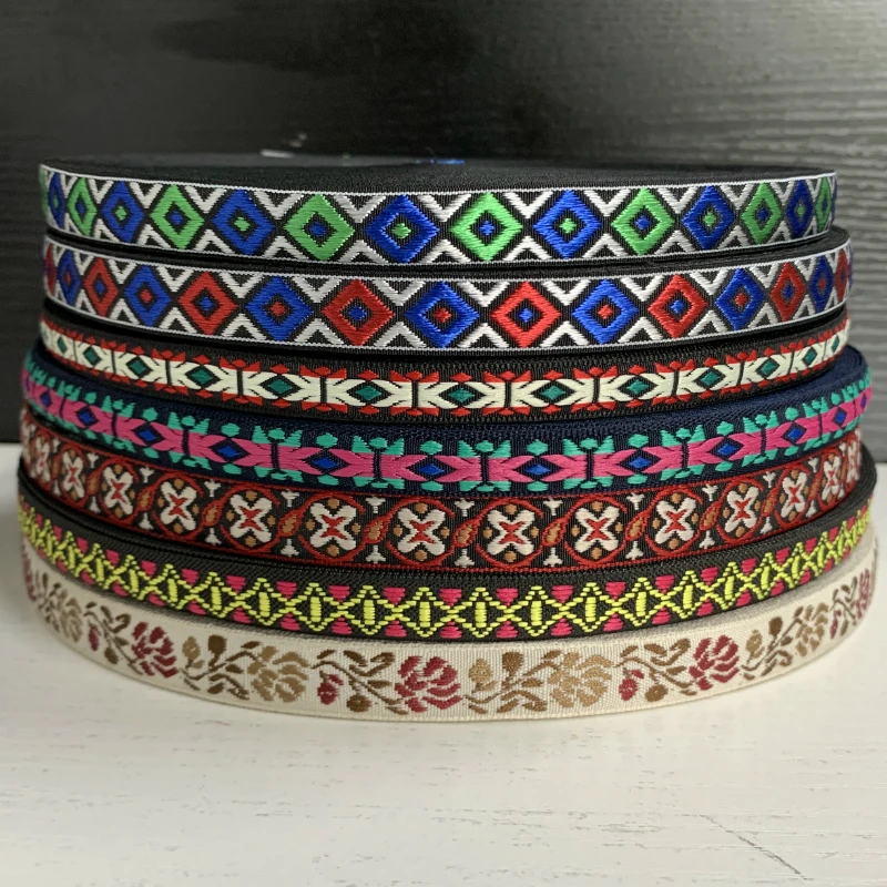 5 Ysrd 10MM-15MM Handmade Accessories DIY Polyester Woven Jacquard Ribbon With National Embroidery Trim | Дом и сад