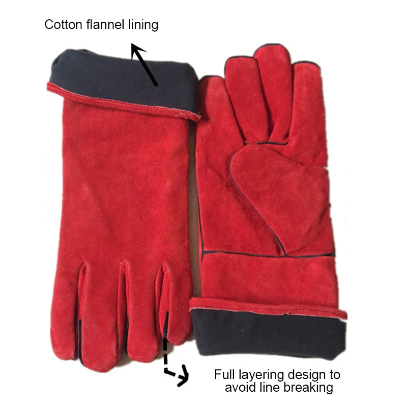 

1pair Long Welding Safety Hand Work Gloves Industrial Hardware Mechanical Construction Protection Heavy Duty WWO66