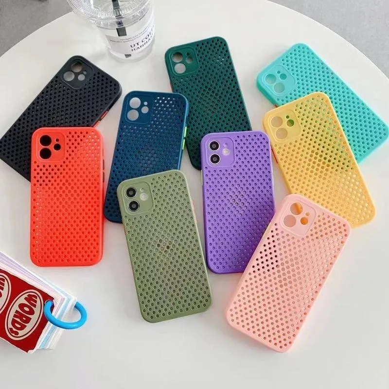 

Heat Dissipation Breathable Cooling Case for IPhone 12 11 11Pro Max X XR XS Max 6S 7 8 Plus SE 2 11Pro Color Plain Soft TPU Case