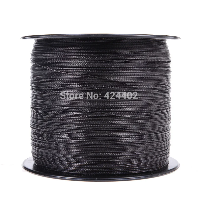 Супер прочная плетеная леска 1000 м 100% полиэтиленовое волокно черные 4 нити 6 100LB
