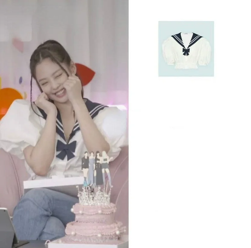 

Блузка женская с коротким рукавом и буффами, в Корейском стиле