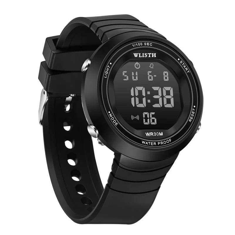 

WLISTH Fashion Outdoor Sport Watch Men Multifunction Watches Alarm Clock Chrono 3Bar Waterproof Digital Watch reloj hombre