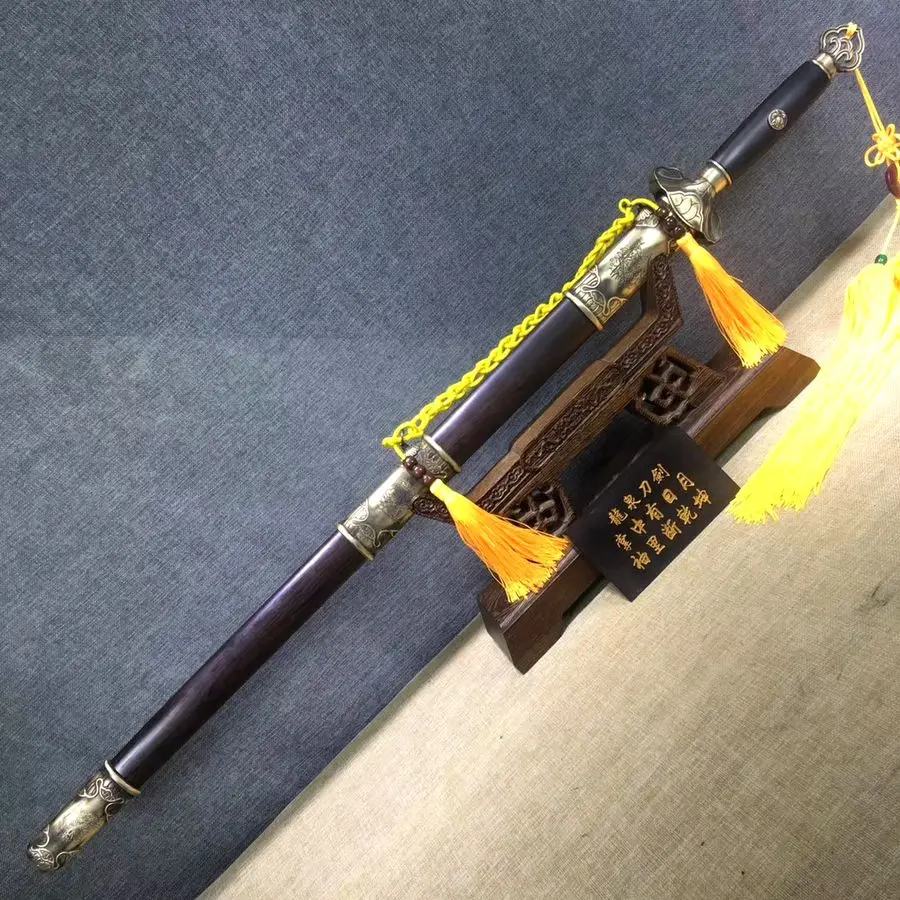

High Quality Chinese Sword lotus Saber temper 608 vein steel blade Carven Fitting pure copper case