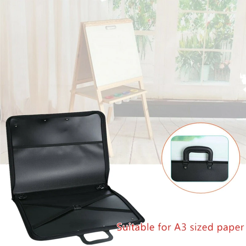 Portable Black Design Portfolio Waterproof Case Artwork Painting Folder Bag | Дом и сад