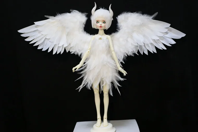 Details about   BJD Angel Custom Made White Black 1/3/4/6 Original Wings Feather Handmade New 
