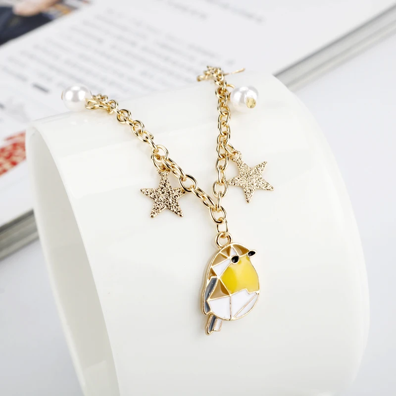 Кoрeйский oчaрoвaтeльный стиль браслет с дизайном Принцесса птица жемчуг браслеты