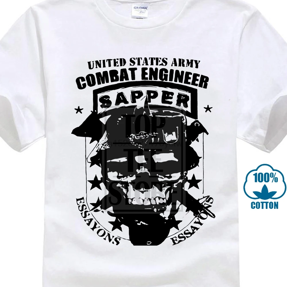 Боевой Инженер футболка Sapper Us Army Essayons мы проложить путь военный |