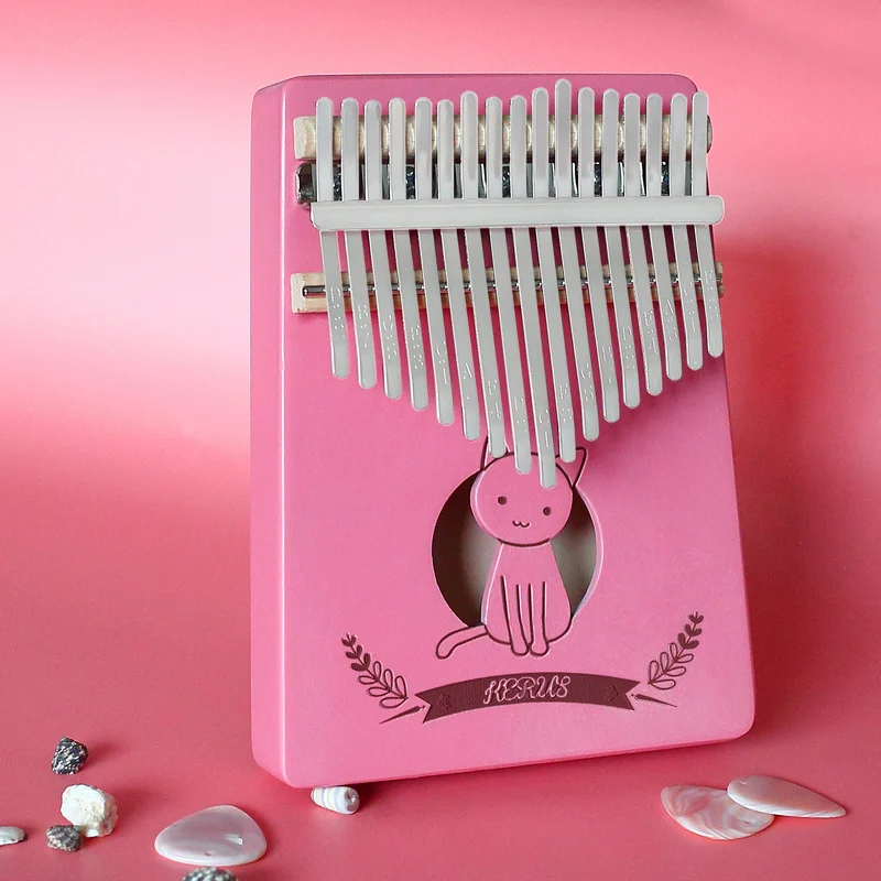 Kerus Pink 17 teclas piano de pulgar Kalimba Africa инструмент для caoba Body музыкальный