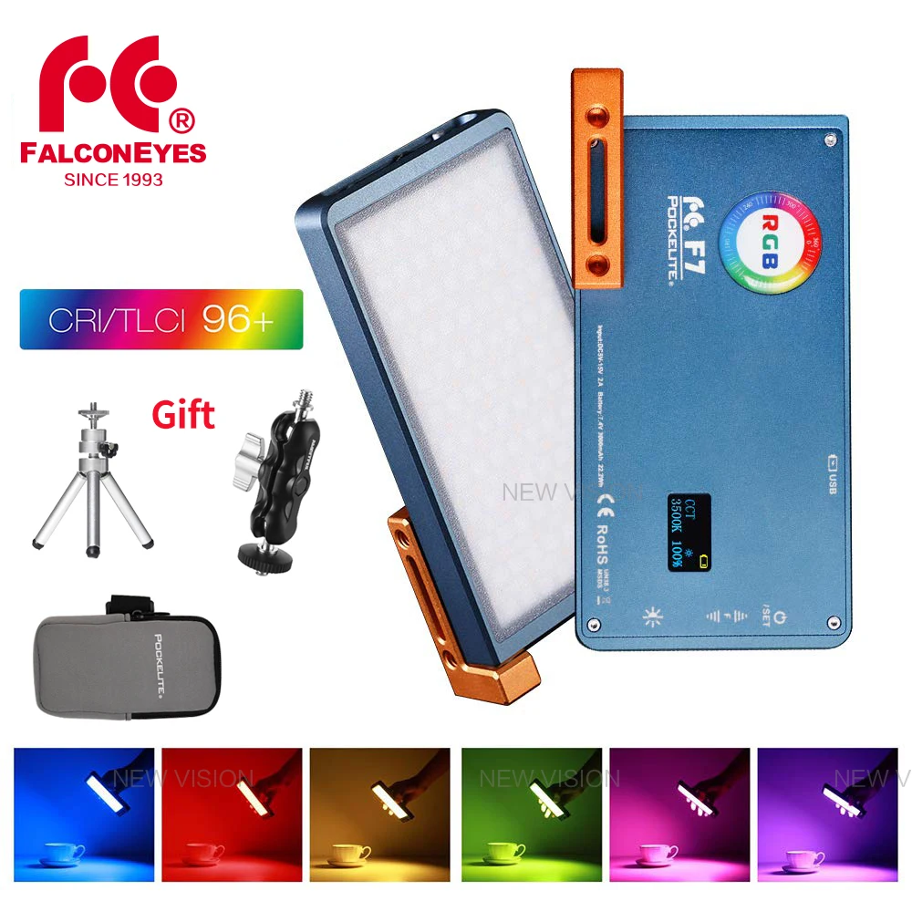 FalconEyes 12 Вт RGB светодиодный мини Карманный на камеру свет с 16 режимами специальных эффектов портативный для видео/фото/продукт фотографии F7