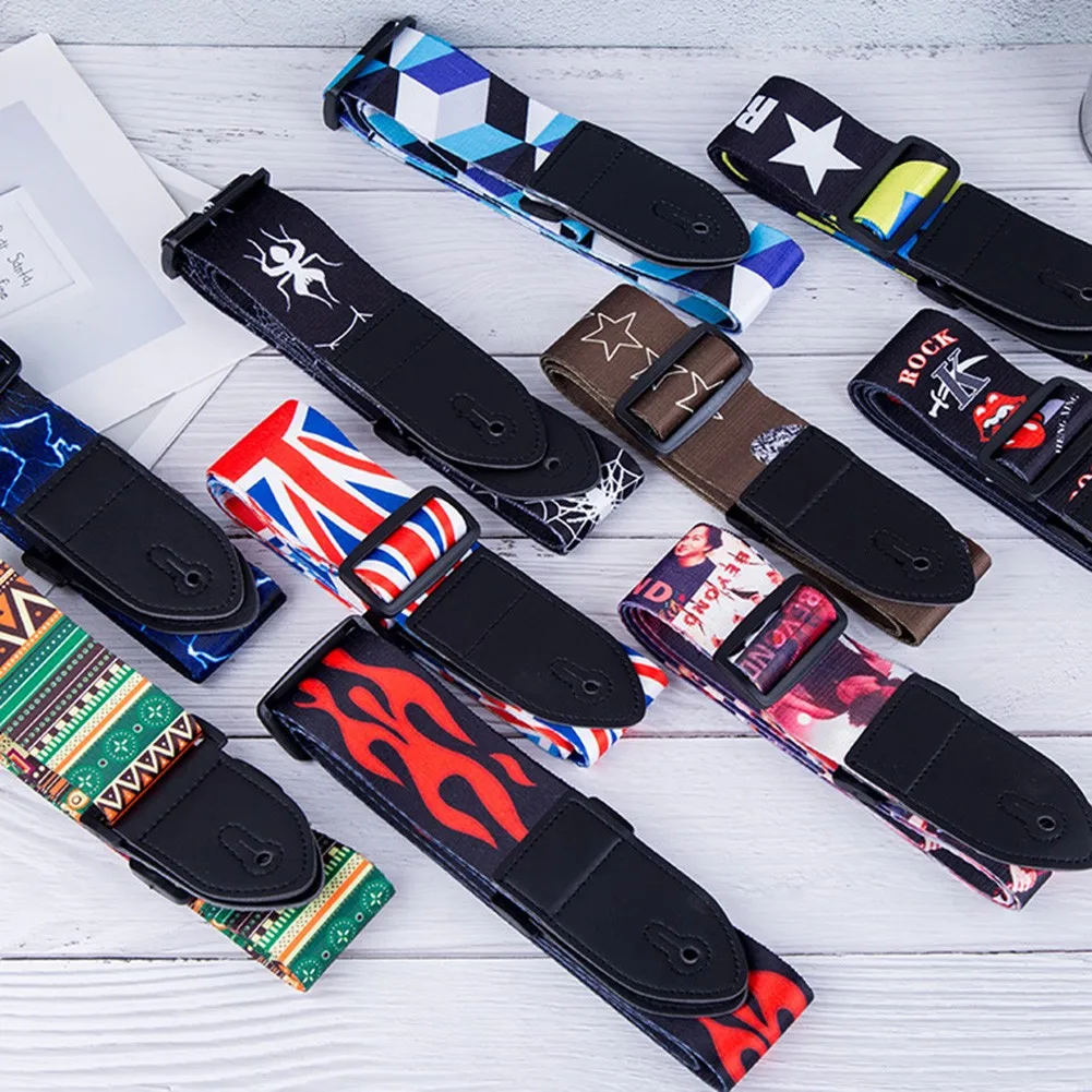 

Adjustable Widened Printed Guitar Straps A Variety Of Styles To Choose From 83-143cm Adjustable Length Guitar Part Accessories
