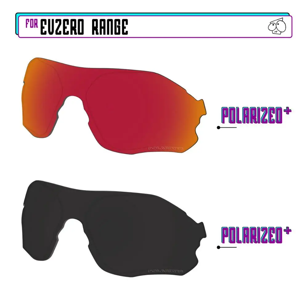 EZReplace Polarized Replacement Lenses for - Oakley EVZero Range Sunglasses - BlackPPlus-RedPPlus