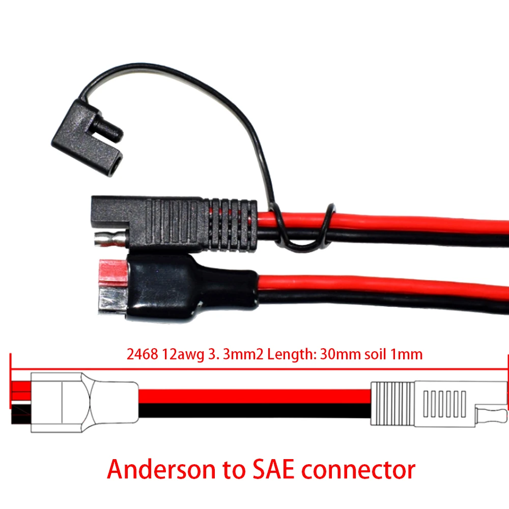 12AWG 30 см кабель питания SAE к Anderson для подключения аккумулятора электромобиля