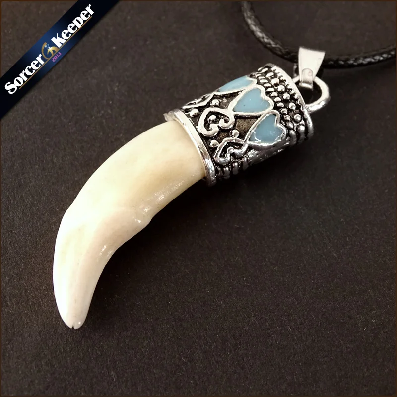 Мужская и женская подвеска в стиле панк виде волчьего зуба ожерелье с подвеской