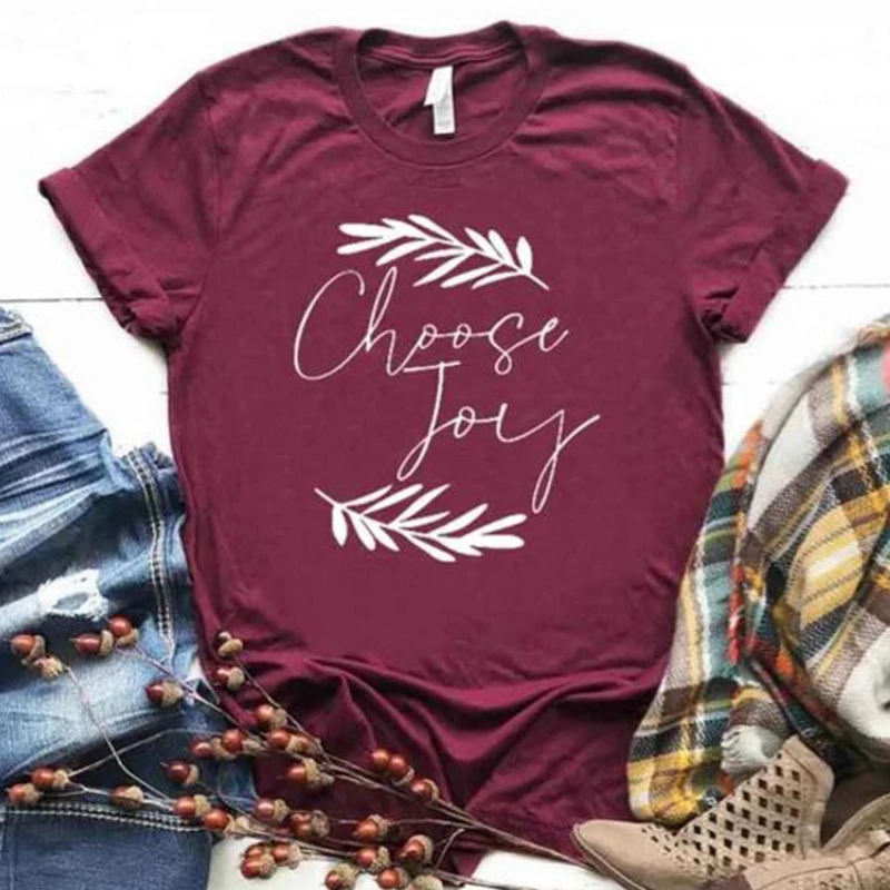 Футболка женская хлопковая в стиле Харадзюку с надписью Choose Joy | Женская одежда