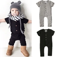 pudcoco usps fast shipping 0 24m newborn kids baby boy girl romper button short sleeve jumpsuit outfits