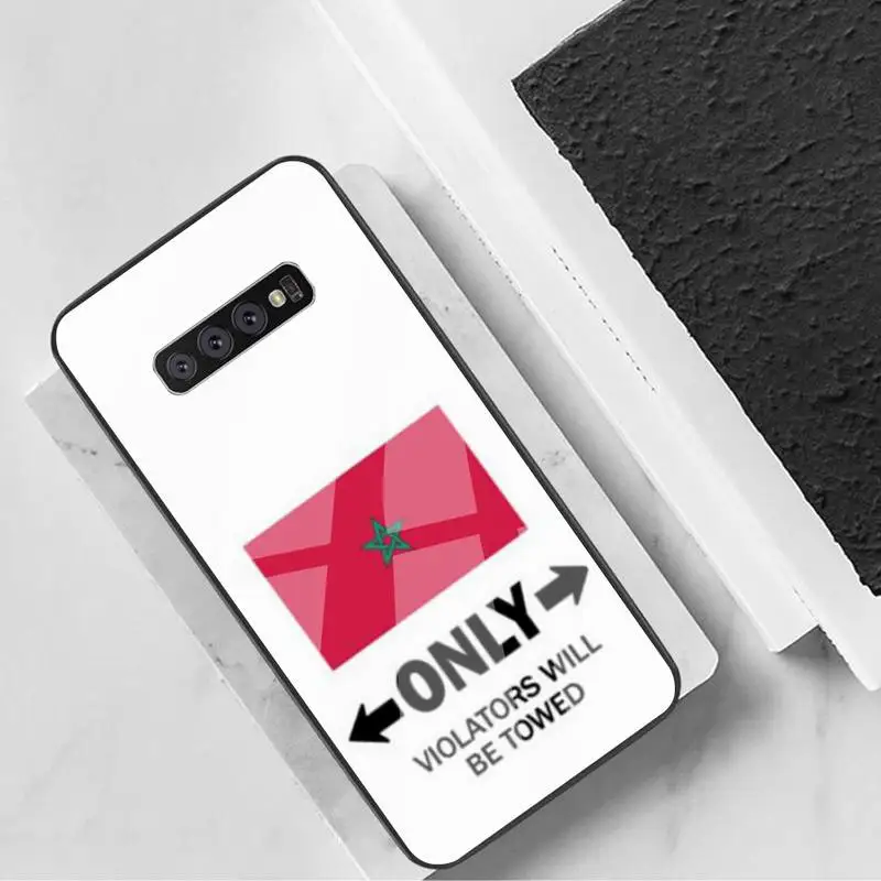 

Morocco Flag Phone Cases Tempered Glass For Samsung S6 7 8 9 10 20 Plus Ultra Note8 9 10 10pro