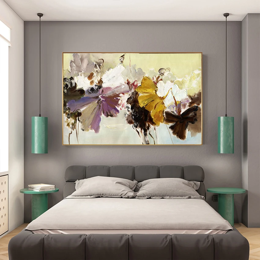 Современная Абстрактная Картина на холсте настенная живопись Постер ручная