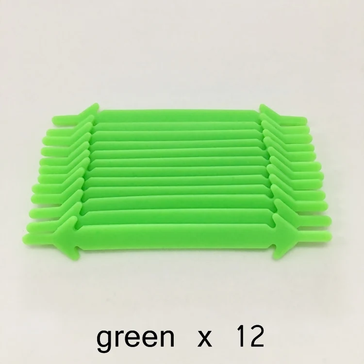 green 12 шт/лот без галстука силиконовые шнурки эластичные шнурки для обуви ленивые плоские шнурки для мужчин и женщин шнуровки резиновые Zapatillas 11 цветов - Цвет: green