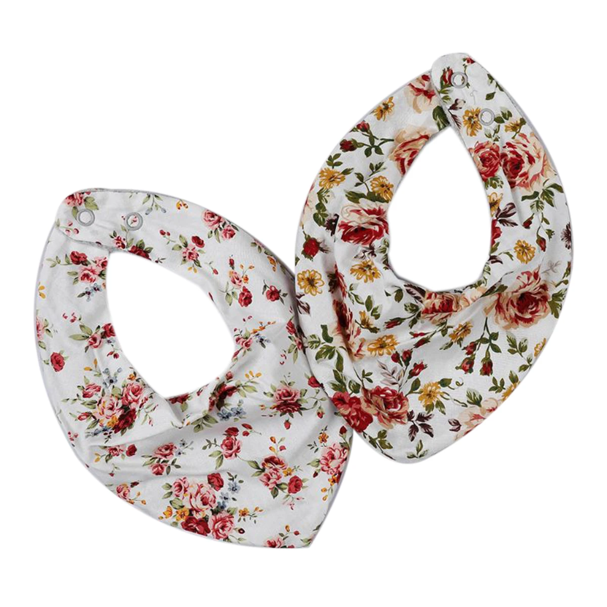 

Cotton Linen Baby Bib Fashionable Floral Print Cotton Bib Adjustable Infant Double-deck Burp Cloth for Drooling Accessories