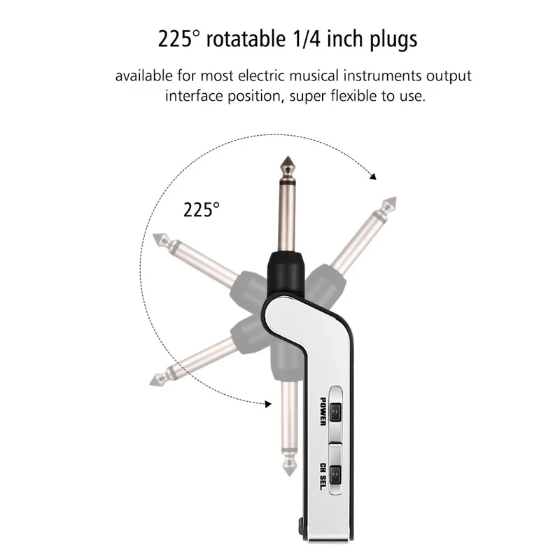 

T3R3 UHF Rechargeable Guitar Wireless System Electric Guitar Bass o Transmitter Receiver 4 Channels