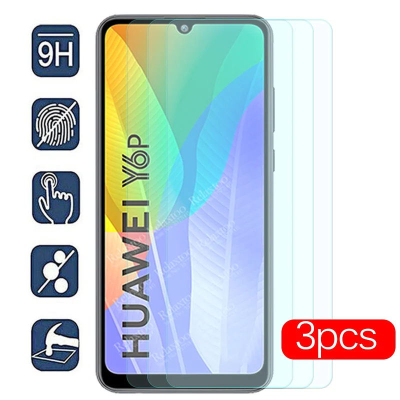 3 шт. Защитное стекло для huawei y6p 2020 экрана на huawey y6 p y 6 y6p2020 MED LX9N LX9 &quotзащитная