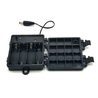 waterproof dustproof battery holder case shell 4 slots with on off 4 x 1 5v aa batteries storage box with 5 52 1mm dc plug