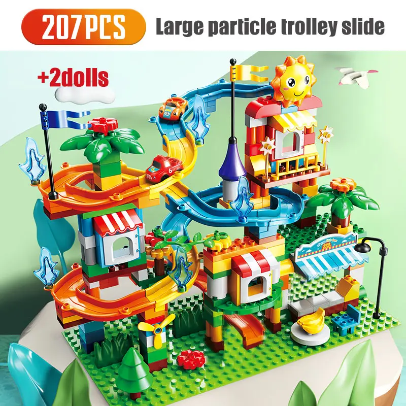 ZKZC Marble Race Run большой размер город строительные блоки Воронка слайд машина DIY