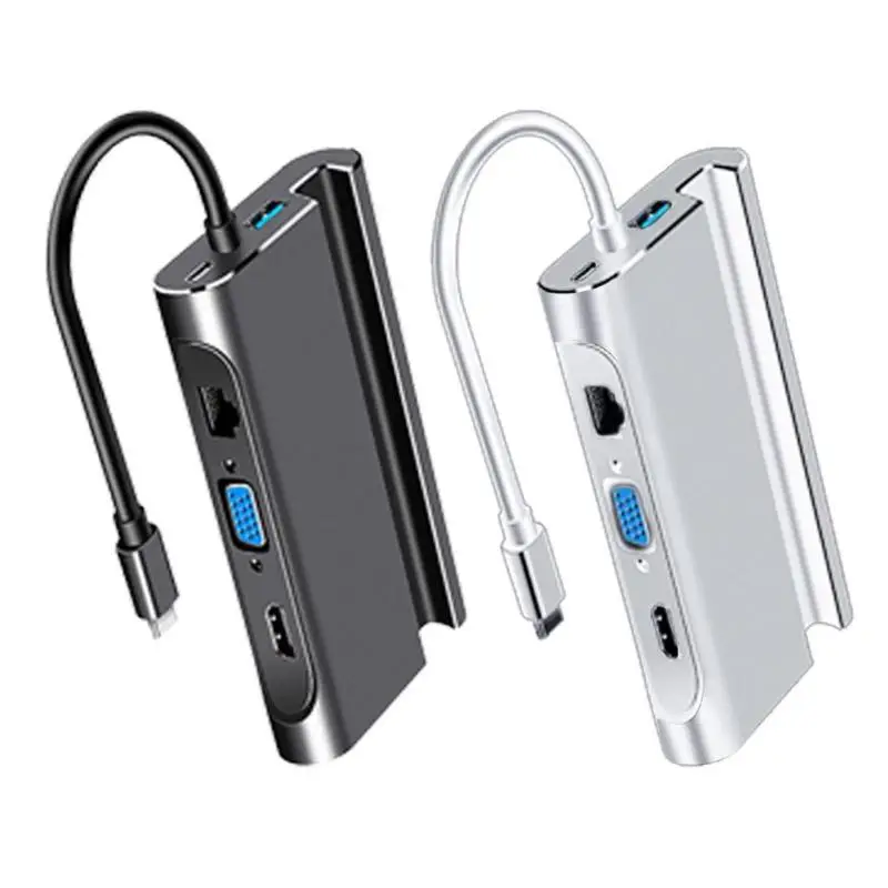 

Type C to HDMI-compatible Hub Adapter USB hub Docking Station 3.0 HDMI VGA RJ45 PD Converter for Laptop Macbook Pro Dock
